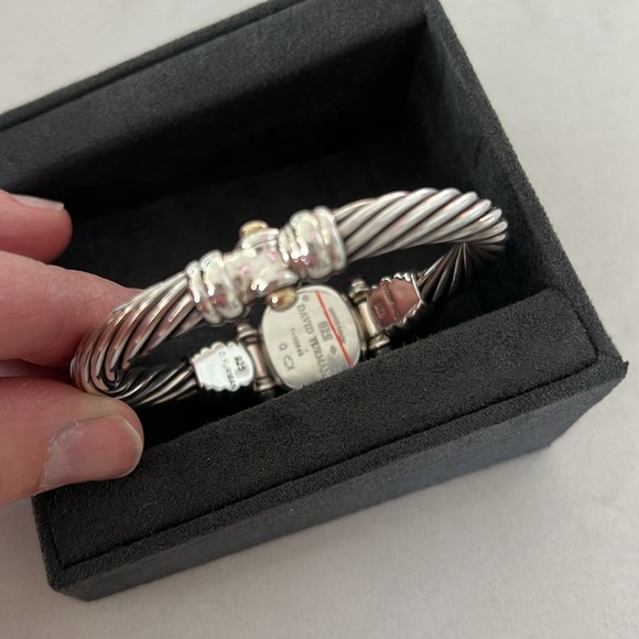 Vintage David Yurman Sterling Silver Pink Tourmaline and Diamond Wrist Watch. - Picture 7 of 12